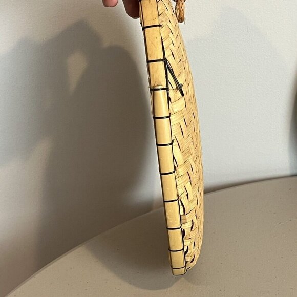 2 Vintage 70s Oval Wooden Wall Art Flowers Polynesian Tiki Boho Chic 10" - Picture 8 of 15